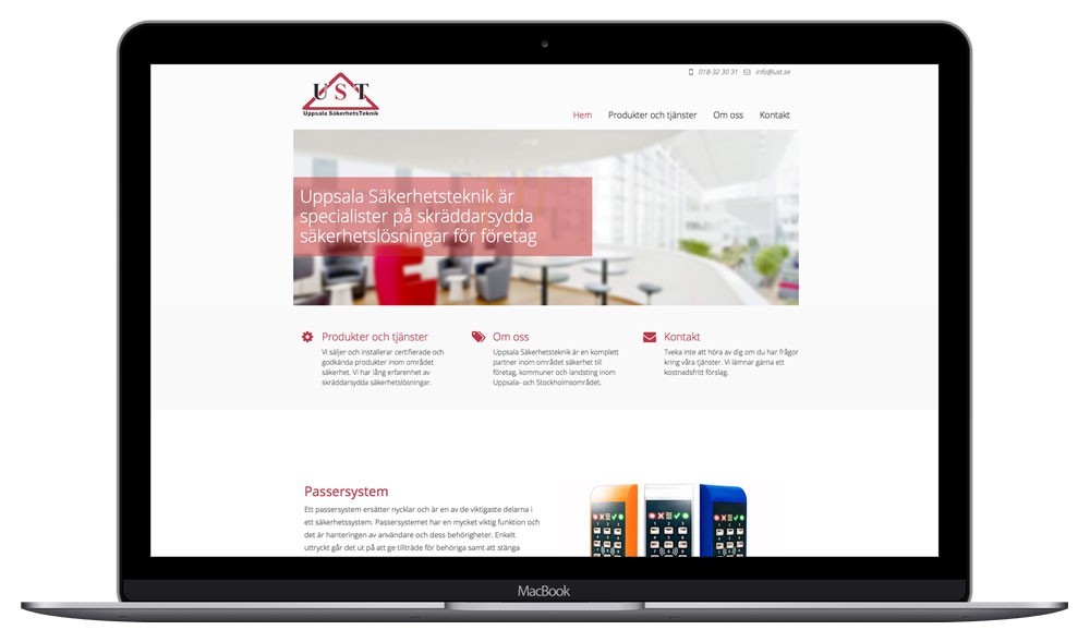 Hemsida för Uppsala Säkerhetsteknik AB