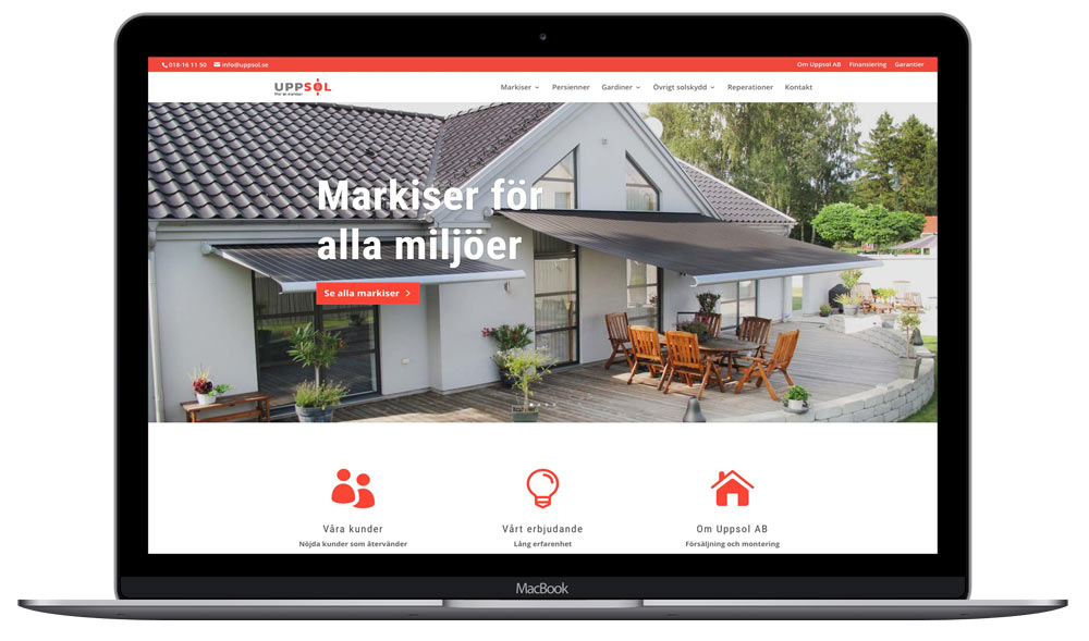 Uppsol AB:s hemsida fick ett ansiktslyft och sökmotoroptimering